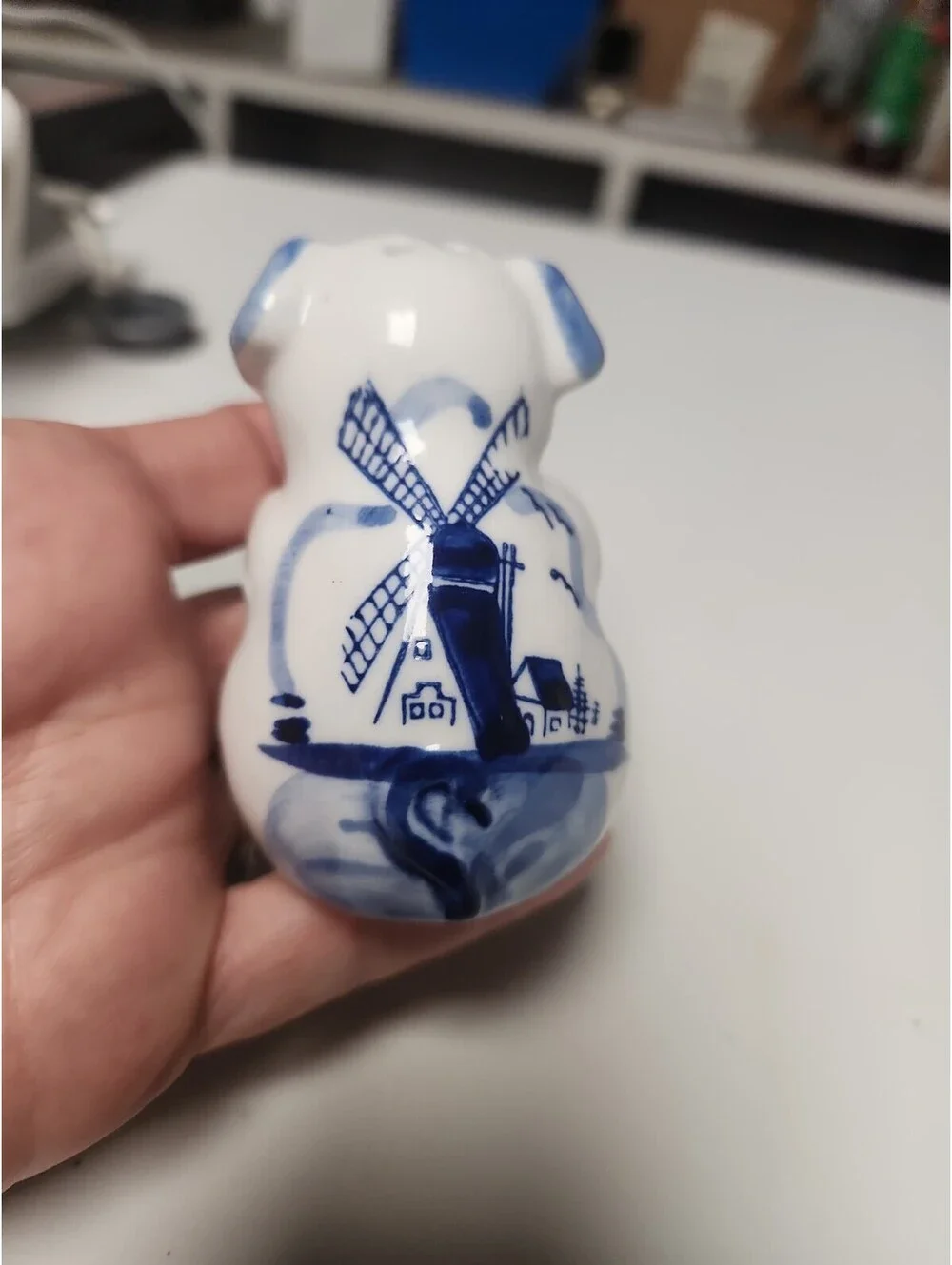 Delft Blue Male Pig Salt  Shaker VTG